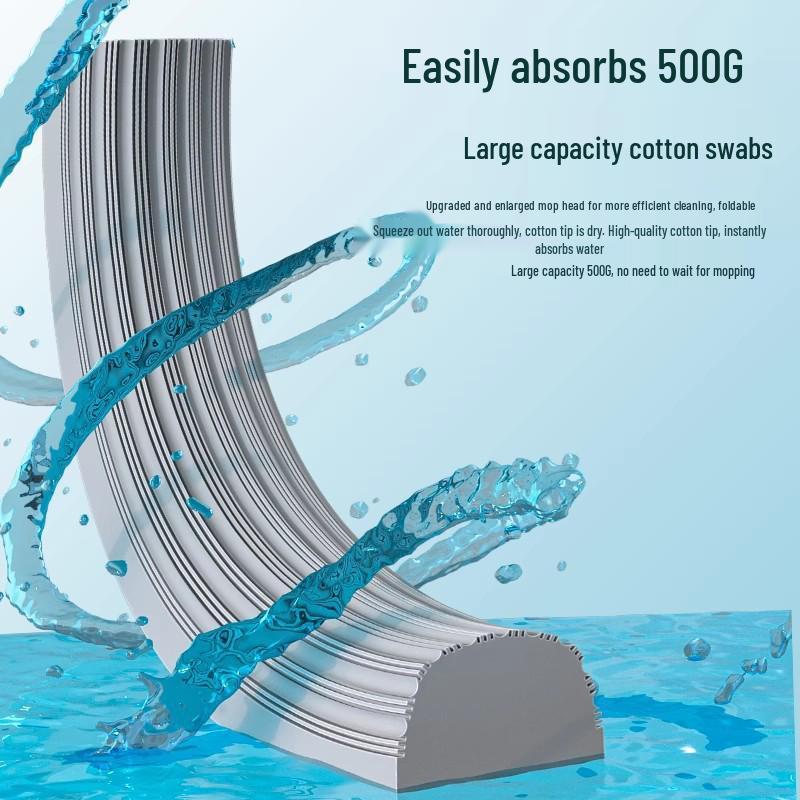 Freihändige Doppelfalt-Schwammwischmopp - Hohe Saugfähigkeit für Badezimmerböden