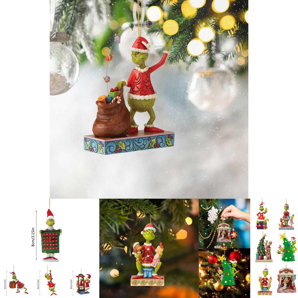 Fun Grinch Hanging Decoration Acrylic Christmas Tree Ornament For Car Interior Styling
