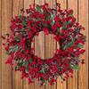 Christmas Wreath Decorations Red Berry Circle Garland for Holiday Wall Front Door Shop Decor