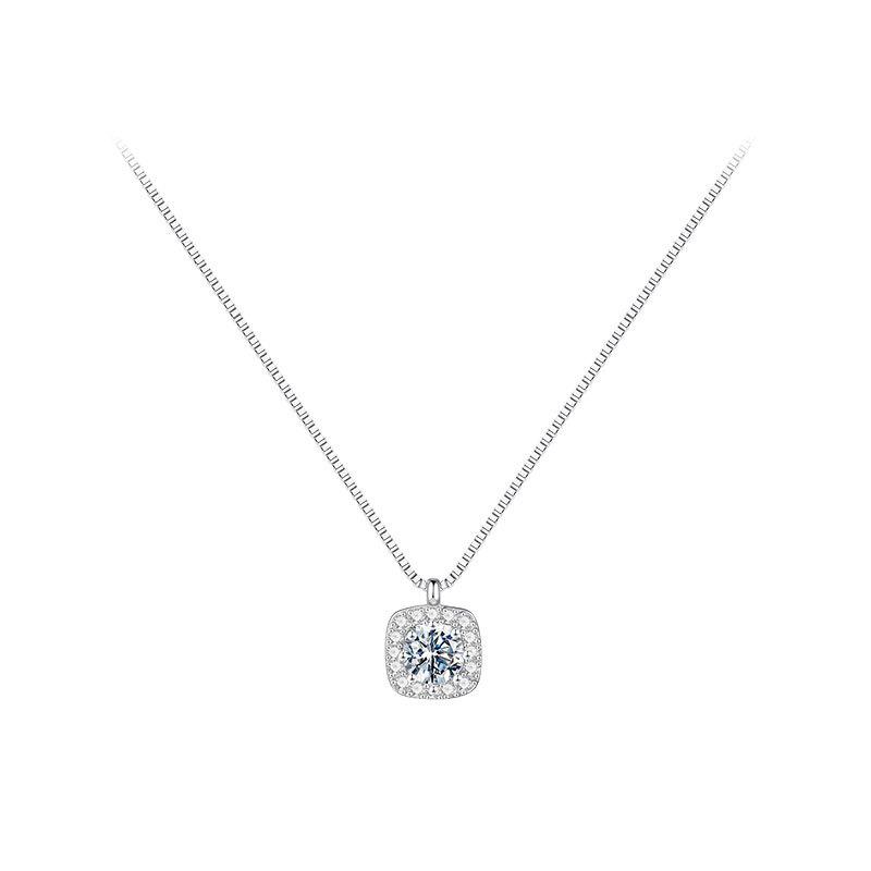 Square Diamond Necklace New Year's New Clavicle Chain Light Luxury Female Spring Design Sense