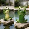 Garden Frog Ornament Small Waterproof Sitting Frog Resin Frog Sculpture Figurine Cute Standing