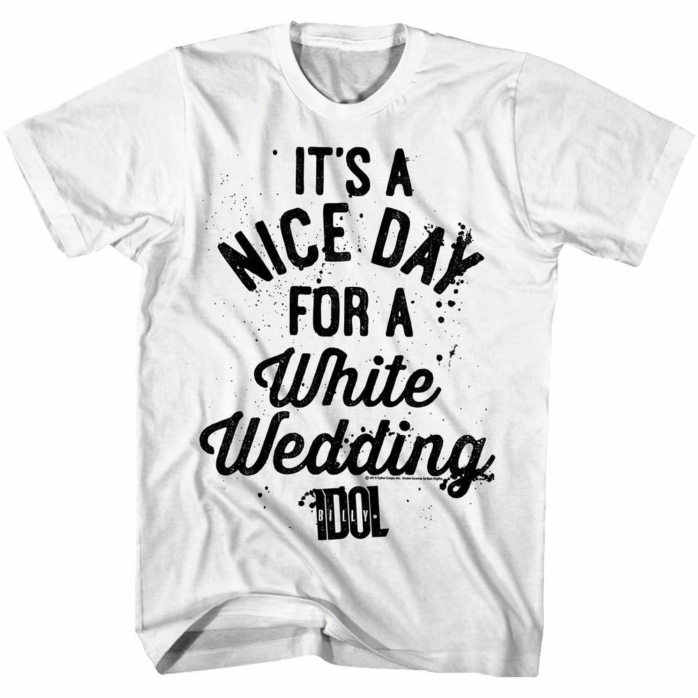 Billy Idol it's a Nice Day for a White Wedding Men's T Shirt Punk Rock Song