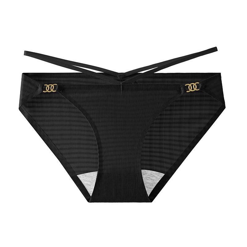 Женские Весенние и Летние Новые Простые Модные Сладкие Сексуальные Бесшовные Трусики One size чёрный