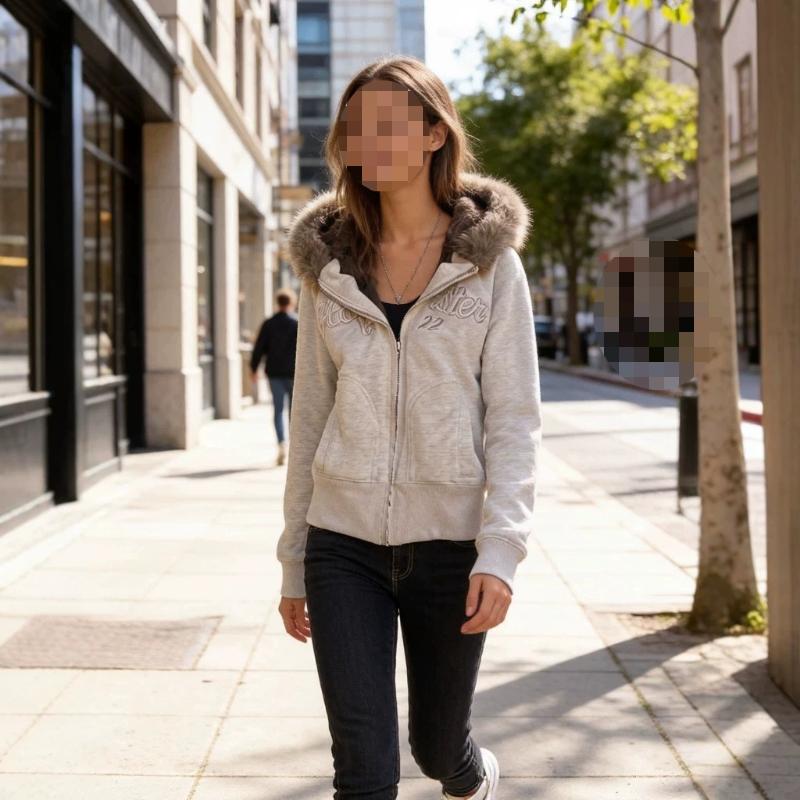 European and American street retro plush collar loose embroidered unisex spring and autumn hoodie