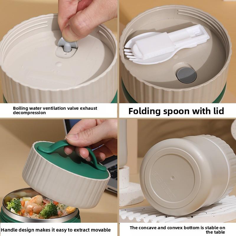 1pc 304 Stainless Steel Breakfast Cup Insulated Soup Cup Office Worker and Student Soup Cup Porridge Cup Oat Cup Modern Simple