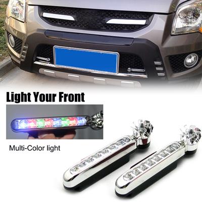 2Pcs Car Daytime Running Light 8 Leds Wind Energy Powered Fog Lamp Auto Universal Waterproof