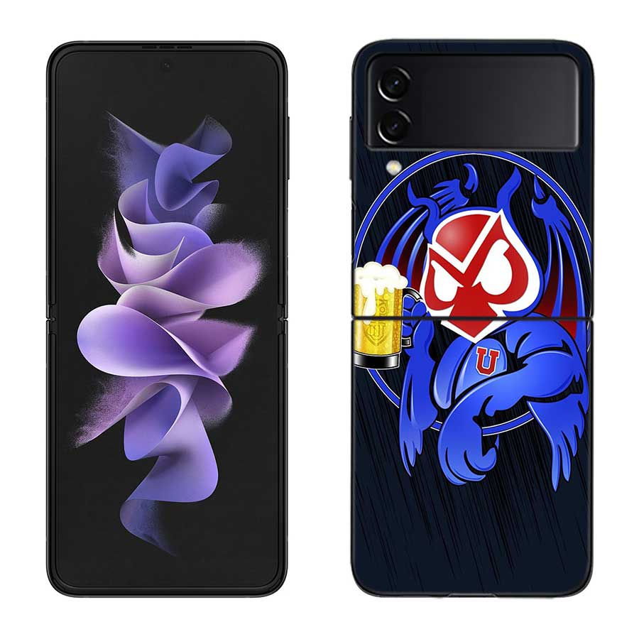 Fondo U. De Chile LOGO Phone Case For Samsung Z Flip 7 6 5G Galaxy Z Flip 5 4 3 Black Hard Cell Cover Luxury PC Shell Coque