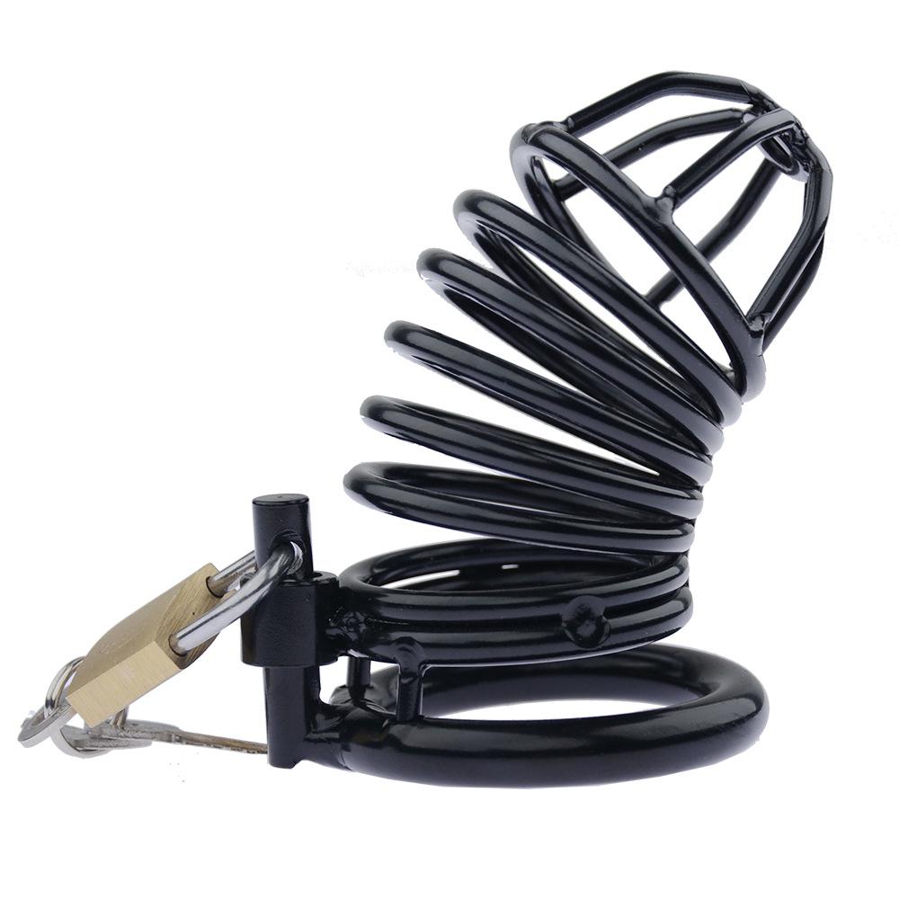 Metal Cage Chastity Device Hollow Breathable Adult Toy Erotic Urethral Lock Ring Sex Toys for Bondage Gear