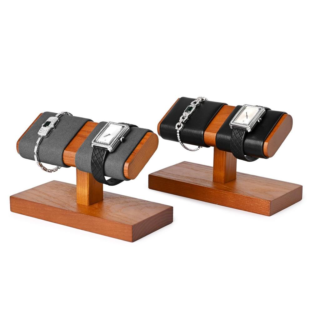 Papten Watch Wooden Watch For 2 Suitable for SM21503 Stand, Stand, Watches, Luxury, Stylish, Display, Storage, Photography, Gifts, etc. (Black)