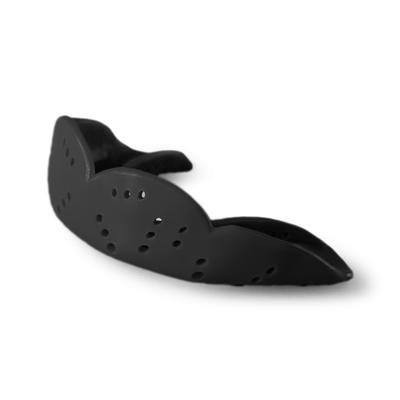 SISU Aero Large Mouthguard Charcoal Black Thin Custom Molded Fit Slim Design Remoldable Up To 20 Times For Team Sports - 2.0mm - - - - - Non-Toxic