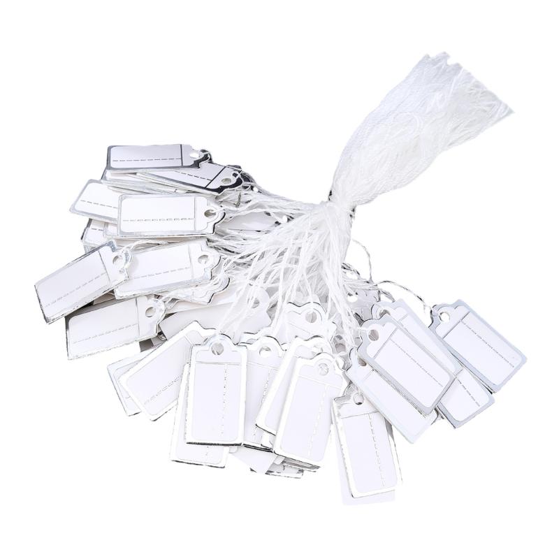 

500pcs Commercial Grade Price Hanging Tickets Silver Border Design Tear Resistant Paper for Store Merchandising 1 серебряный