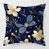 Blue Flower Pattern Throw Pillow Cover With Short Plush Print Living Room Sofa Decoration Cushion Cover Pillow Covers Decorative