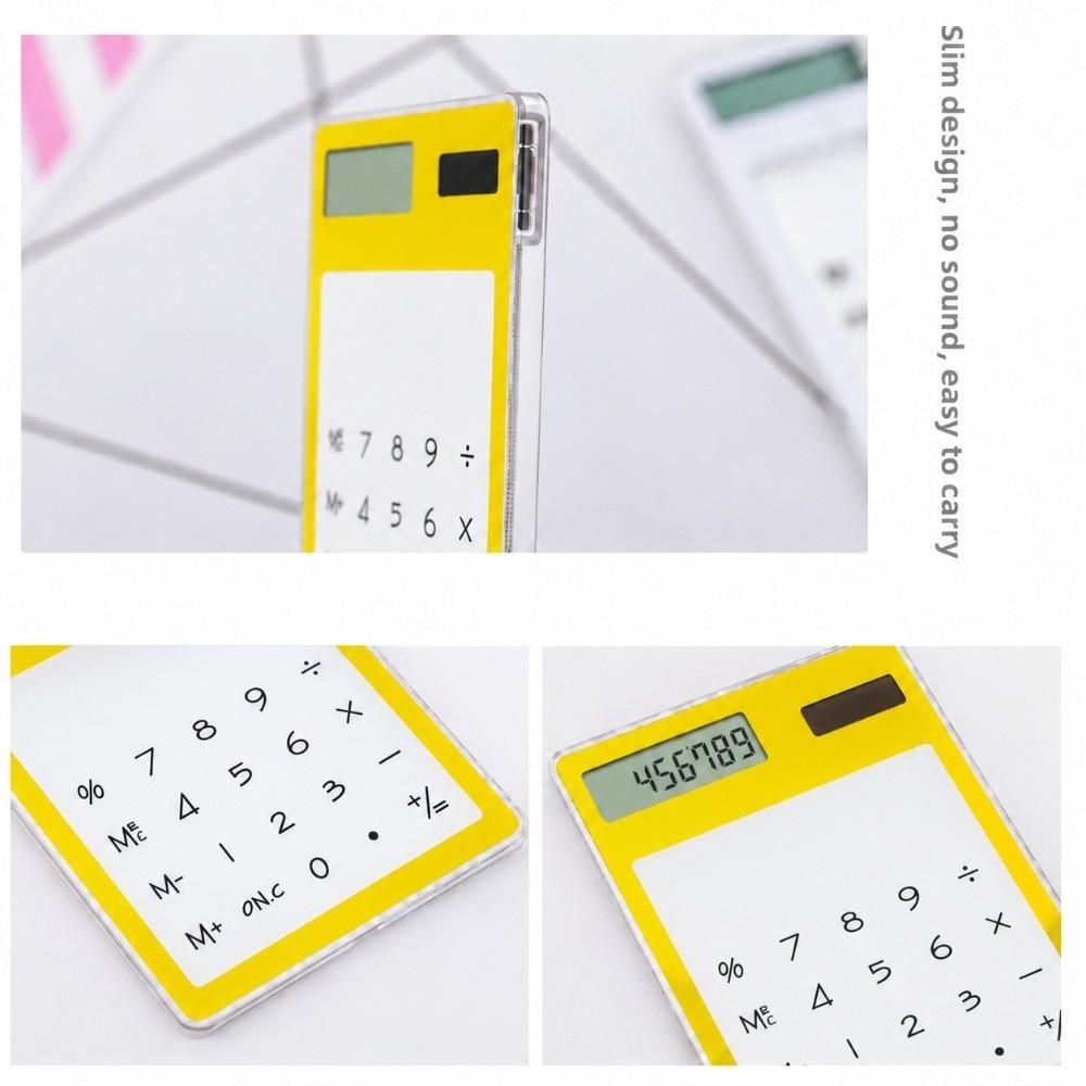 Slim Shape Touch Screen Calculator Clear Shell 8 Digit Calculator Daily Accounting