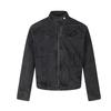 American Vintage Street Denim Moto Jacket Washed Distressed Workwear Teens Loose Fit Gray Black M-XXL