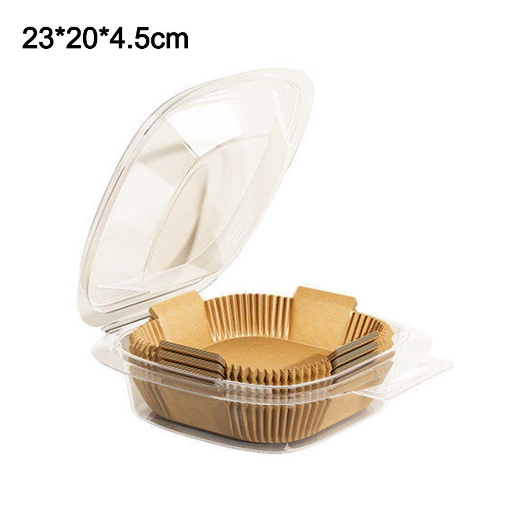 50Pcs Oil Proof Disposable Paper Liners Square Baking Paper Tray New Air Fryer Paper Liners