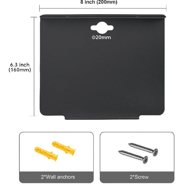 8 inch Small Floating Metal Wall Shelf,Deep Floating Shelves for Speakers,Cameras,Routers,Heavy Duty Metal Floating Wall Shelf with Ledge for