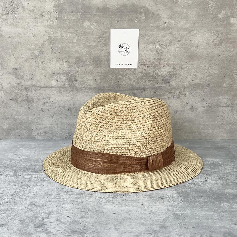 25 Fine Raffia Hand-Woven Straw Hat Women'S Summer Sun Protection Visor Elegant Top Hat Silk Hemp Decoration
