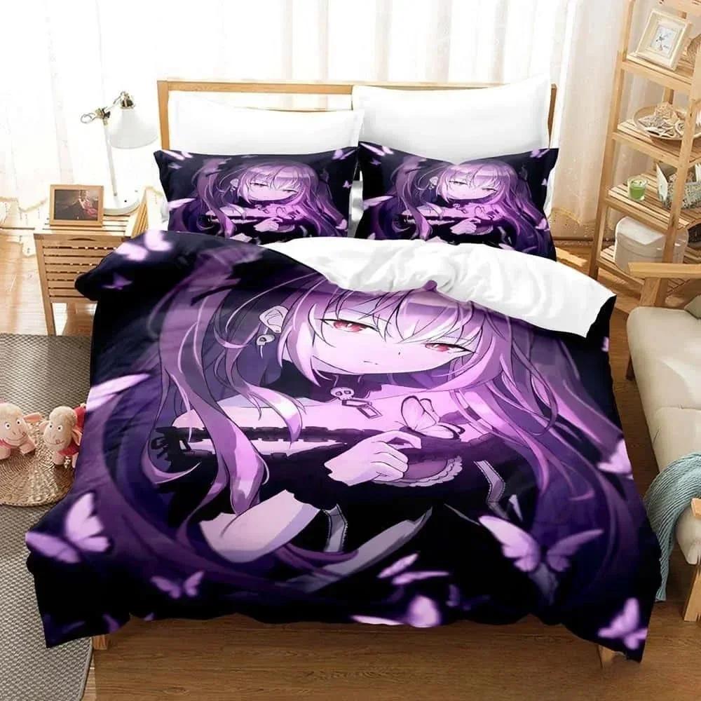 3d Cartoons Vtuber Hololive Uruha Rushia Bedding Set Single Twin Full Queen King Size Bed Set Adult Kid Bedroom Duvet Cover Sets