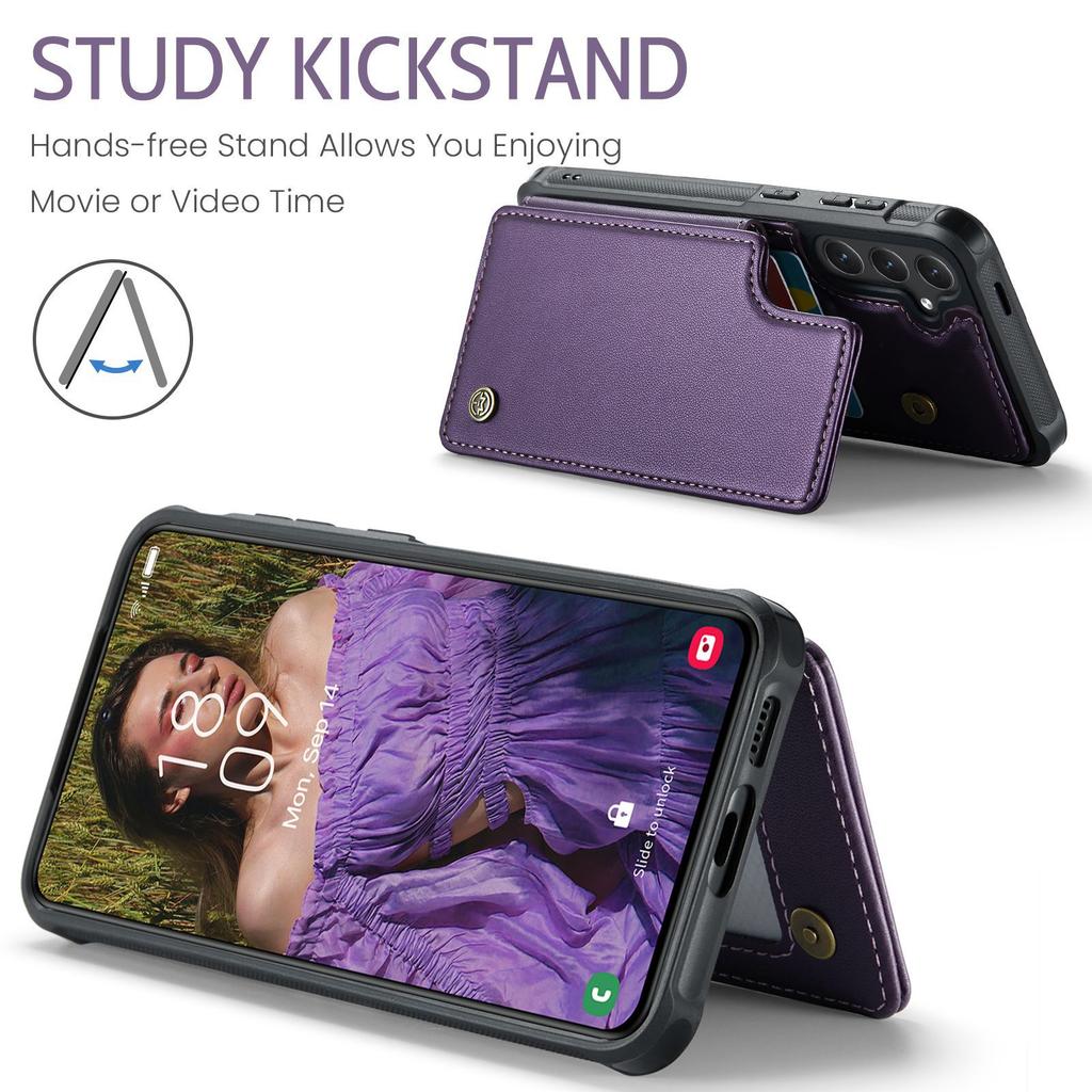 Suitable for Samsung S25Edge phone case, A56 card slot anti-drop leather case, A36 RFID stand protective bottom case
