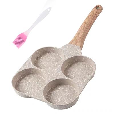 1Pc 4 Holes Egg Pancake Pan Frying Nonstick Pans Skillet Pot 4 Eggs Stove Omelet Ham Maker For Kitchen Cooking Tool