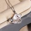 Stainless Steel Chain Ocean World Clownfish Necklace White Pearl Headfish Pendant Accessories Clavicle Chain Women's Gift