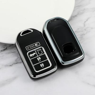 For Honda 5 Button Silver Edge Car Key Case Cover Fit Civic Accord CRV HRV XR V