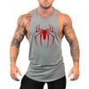 Muscleguys Red Spider Printed Running Vests Mens Gym Tank Tops Cotton Breathable Fitness Sleeveless T-Shirt Bodybuilding Training Clothing