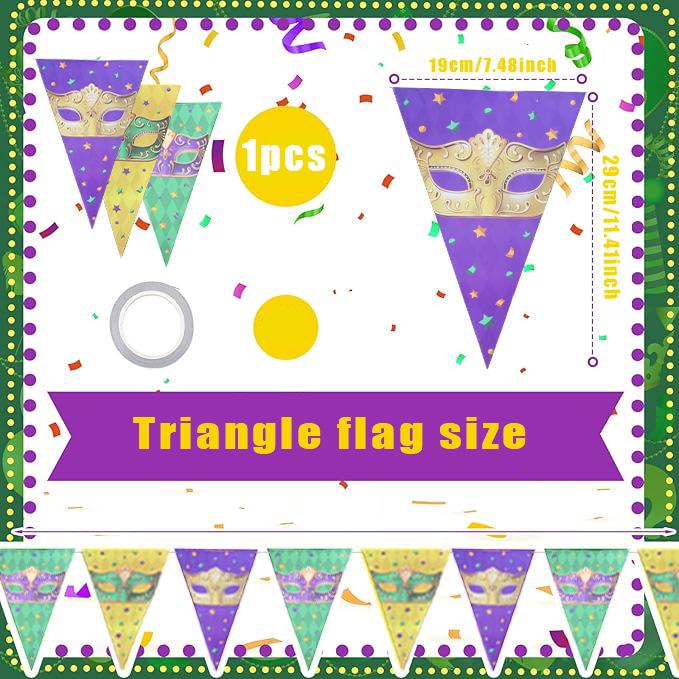 Queen Eye Mask Triangle Flag Party Banner Decorations