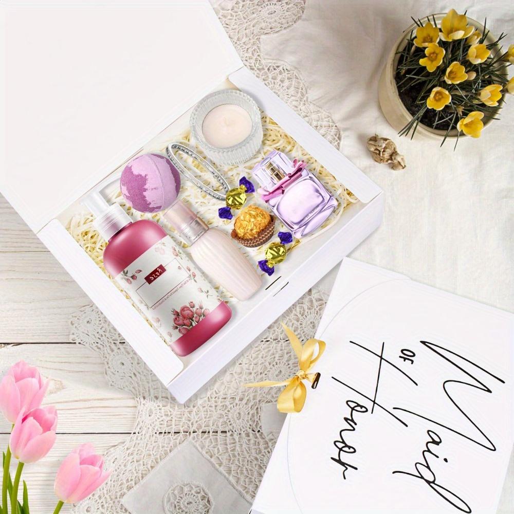 6pcs Premium Gift Box with Lid and Ribbon Bridesmaid Proposal Boxes Gift Boxes for Wedding Party Ideal for Maid of Honor, Matron of Honor and Wedding