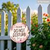 2D Flat "Please Do Not Disturb" Round Wooden Hanging Sign, Boho Watercolor Floral Design, Privacy Door Sign for Bedroom, Home Office & Guest Room