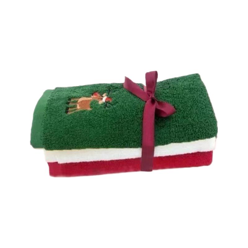 

3 шт. Чистые Рождественские Полотенца Впитывающие Вышитые Чистый Хлопок Рождественский Подарок для Розничной Торговли и Супермаркета Милые Мультяшные Вышитые
