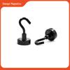 Black Strong Magnetic Hooks for Refrigerator and Door - No Drill Required