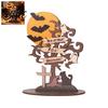 Reusable Holiday Wood Crafts Halloween Moon Bat Ghost And Dead Tree Tabletop Ornament, Haunted House Theme Decor Decorative Table Centerpiece for Home
