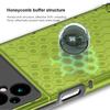 KEYSION Shockproof Armor Case for Xiaomi POCO M5 M5S Soft Silicone+PC Transparent Honeycomb Phone Back Cover for POCO M4 5G