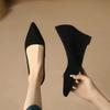 Wedge heel single shoes women's new high heels bow soft sole comfortable long standing not tired feet black work shoes summer