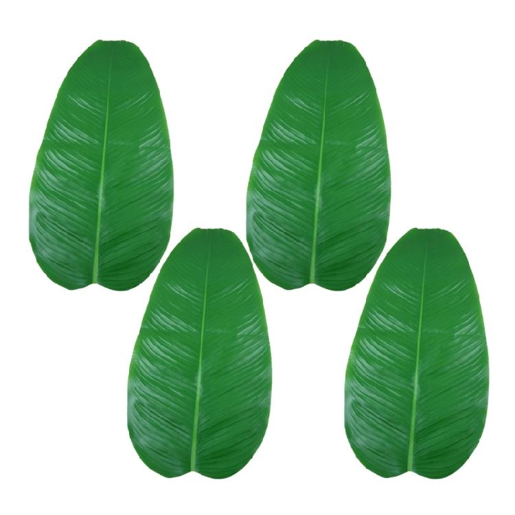 4pcs Multipurpose Banana Leaf Replicas Enhances Any Space with Tropicals Bendables and Practical Party Decoration