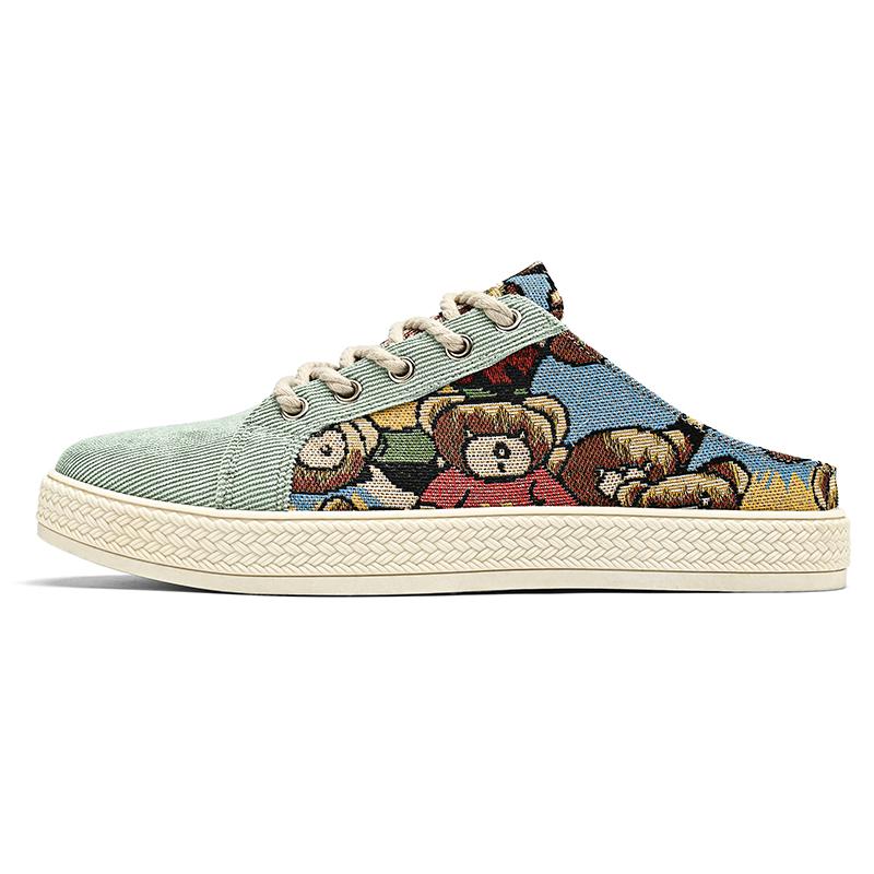 Fashion Men's Canvas Slip-On Shoes Breathable Soft Bottom Driving Loafers Spring Autumn Low Heel Pure Color Unisex Flat Footwear