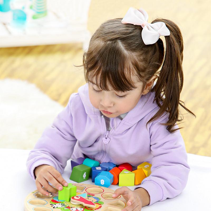 Building Block Clock Toy for Children / Digital Educational Early Learning Toy / Time Recognition Bead Set