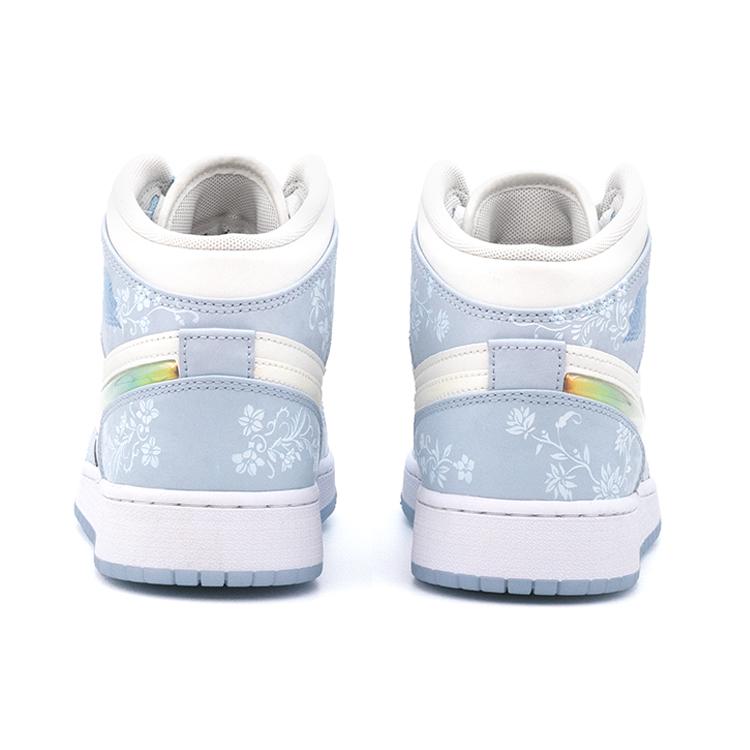 Jordan Air Jordan 1 Mid top Vintage Basketball Shoes Women's Blue FQ9117-400(team172-A)