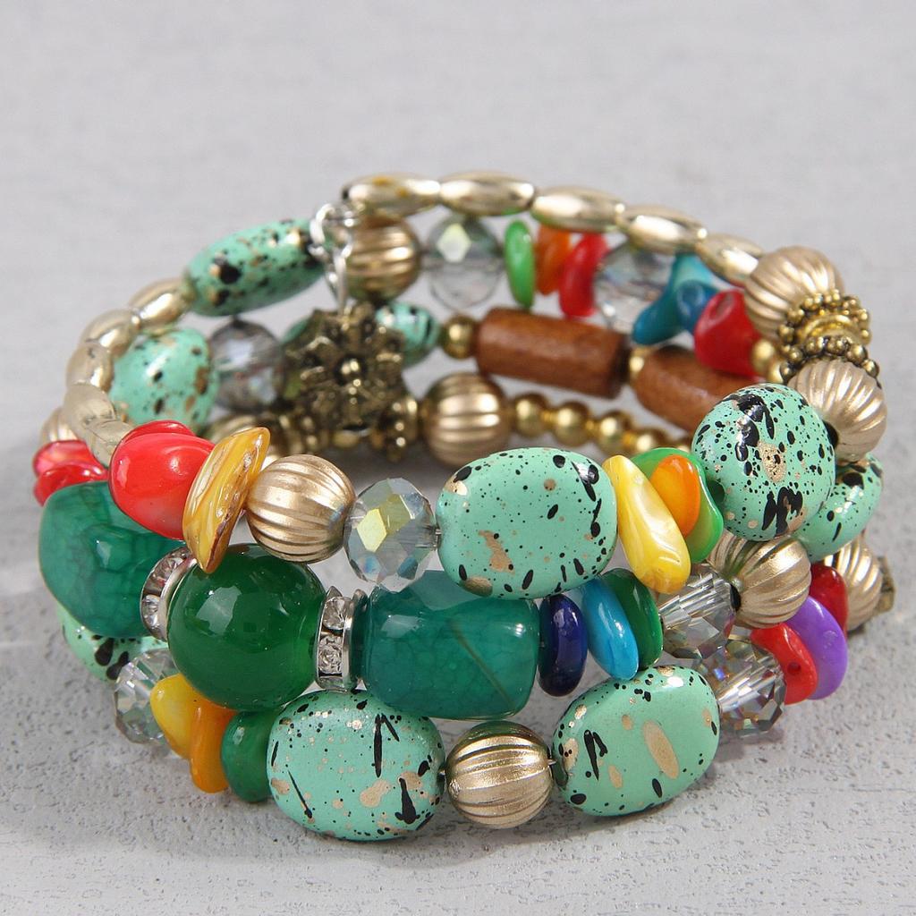 Europe, America, Simple Bohemian Famous Wind Crushed Stone Accessories, Multi-layer Bead Temperament Women's Bracelet