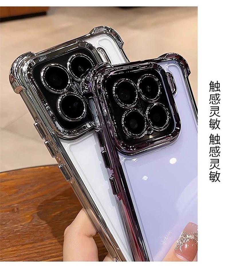 3D Airbag Glitter Plating Silicone Soft Case For Xiaomi Mi 15 Ultra 14 14T 13 13T 12 12X 12S Pro 12T 5G Clear Luxury Thin Cover