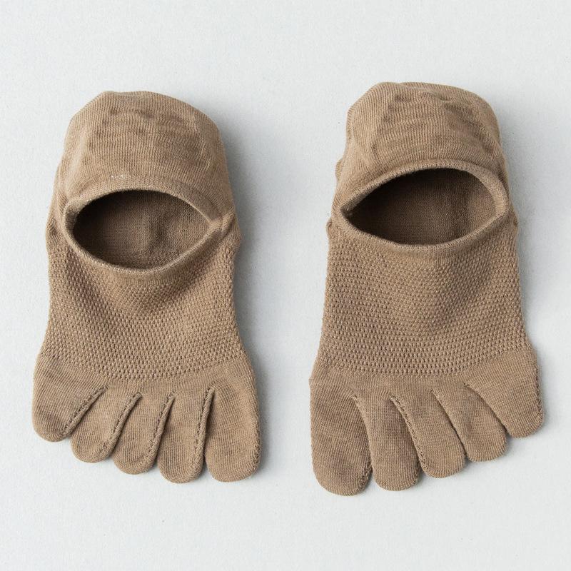 Men's Summer Thin Cotton Five-Finger Socks - Sweat-Absorbent, Non-Slip, Low-Cut, Invisible Mesh Toe Socks