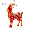Festive Atmosphere Supplies 2PCS Christmas Goat Hanging Ornaments, Decorative 2D Acrylic Tree Ornament for Restaurant Pendants, Lightweight Ornaments