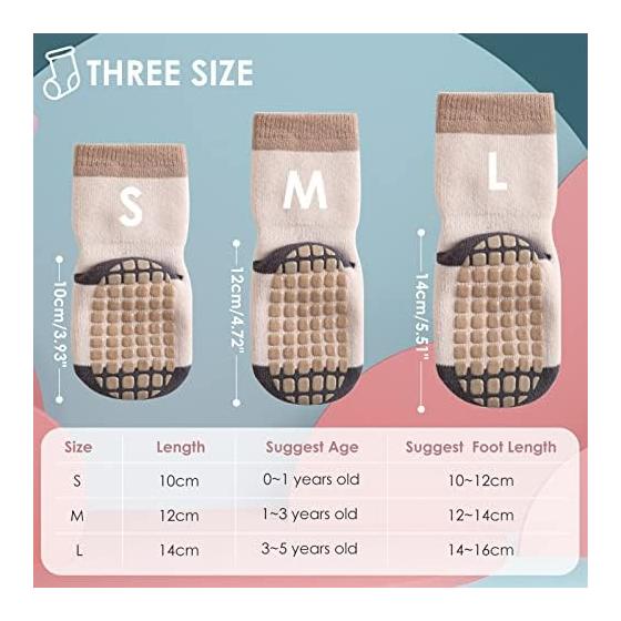 [Simpeak] Baby Socks, Non-Slip Baby Socks, Boys and Girls Socks, Cotton, Breathable, Soft, Spring, Summer, Autumn, Winter, Set of 4