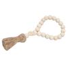 Wood Wood Jute Bead Garland with Tassel 11in Boho Home Wooden Bead Drape  Flower Pot Wrapping Decor