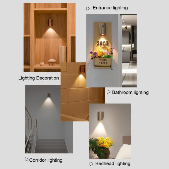Wireless Motion-Sensor Night Light Wall-Mounted Illuminated House Number Sign/Art Panel Rechargeable LED Night Light for Entryway Corridor Bedroom