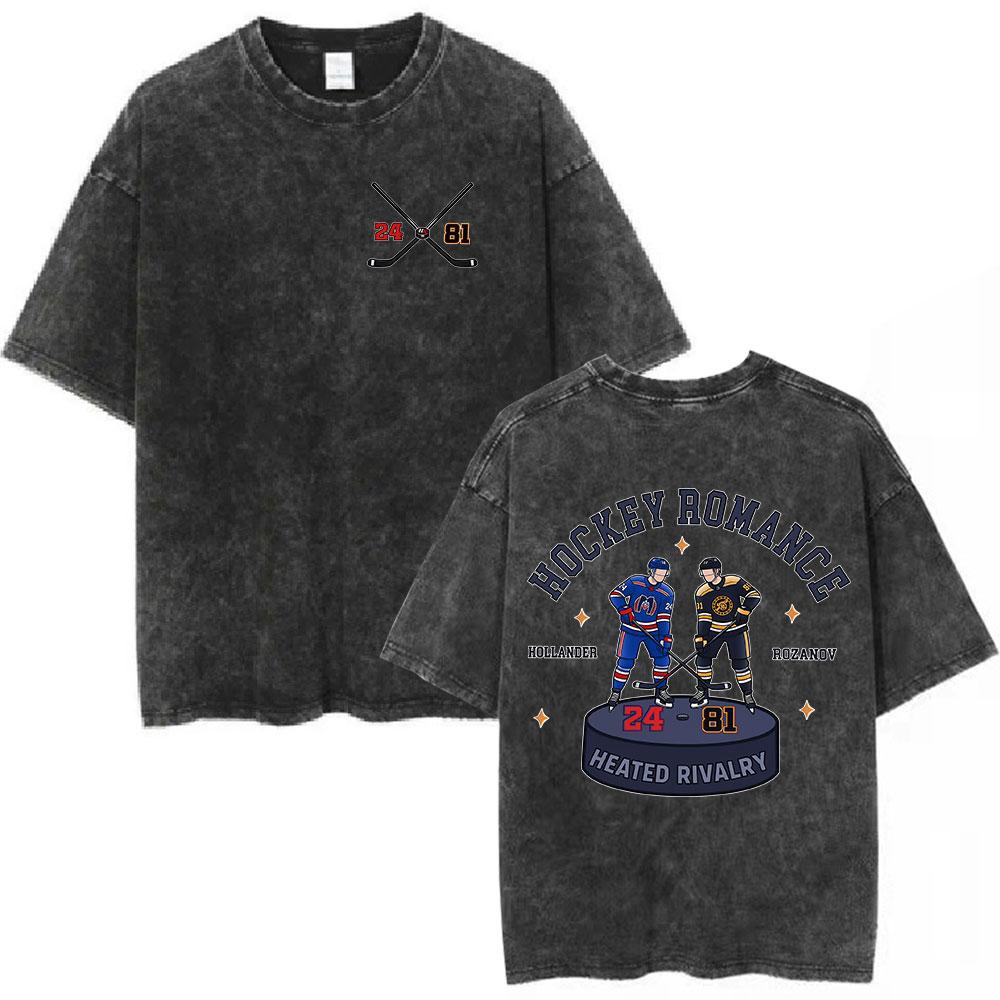 Vintage Washed Heated Rivalry Shane Hollander Ilya Rozanov Tshirt Men Clothing Fashion Casual Short Sleeves T Shirt Streetwear