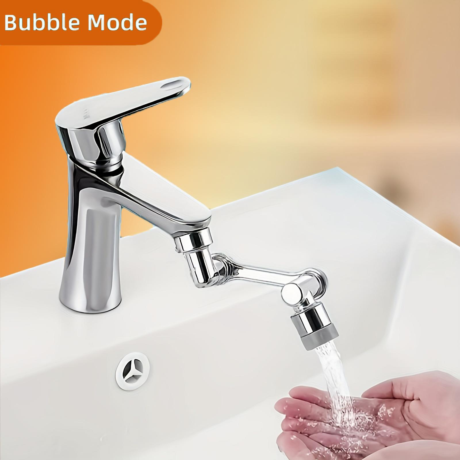 

Plastic Universal 1080 °Swivel Extension Faucet Aerator 2 Water Faucet Bubbler Nozzle for Kitchen Sink Tap Extender Sprayer Head серебряный