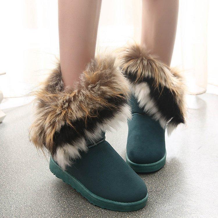 New Snow Boots, Imitation Fox Fur Snow Boots, Women's Medium Snow Boots, Women's Boots