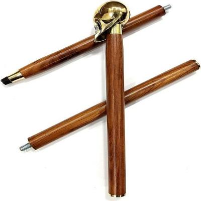 Gehstock aus massivem Messing mit Totenkopf-Design, Gehstock aus Palisanderholz, 93,98 cm